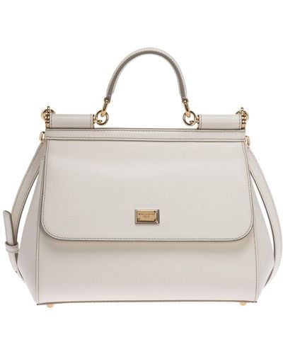 Dolce & Gabbana Sicily Medium Shoulder Bag - White