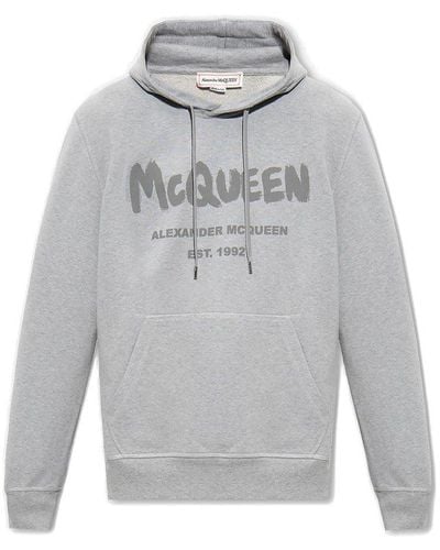 Alexander McQueen Logo Hoodie - Gray