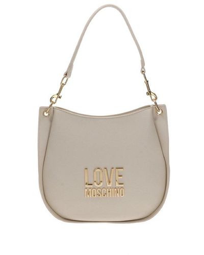 Love Moschino Daily Logo-plaque Hobo Shoulder Bag - White