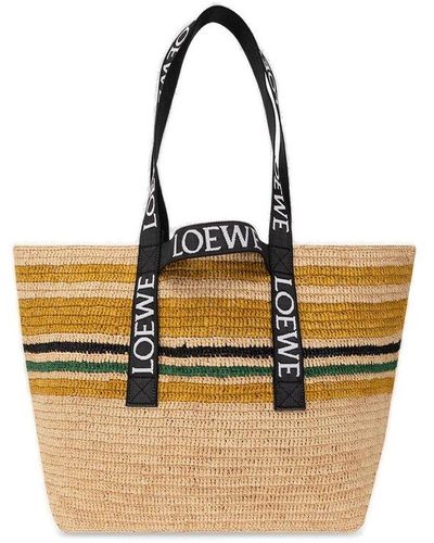 Loewe Striped Logo Embroidered Tote Bag - Multicolour