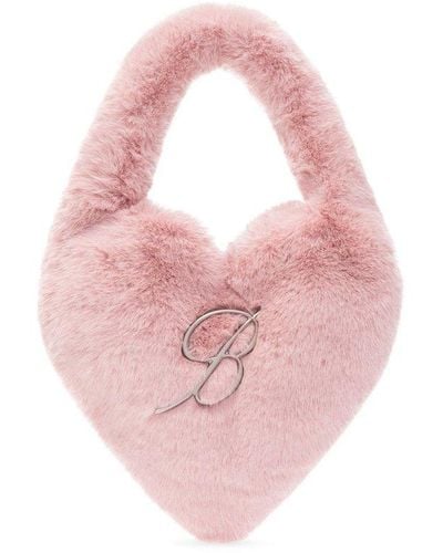 Blumarine Logo Plaque Heart-shape Shoulder Bag - Pink