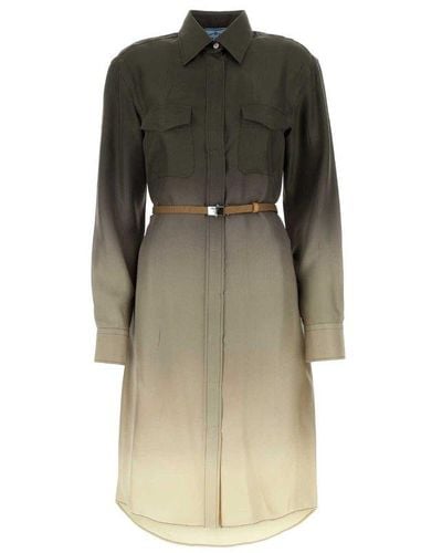 Prada Gradient Belted Shirtdress - Multicolour