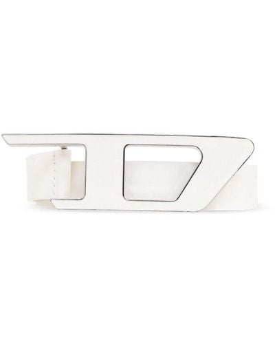 DIESEL B-dlogo Ii Logo Plaue Belt - White