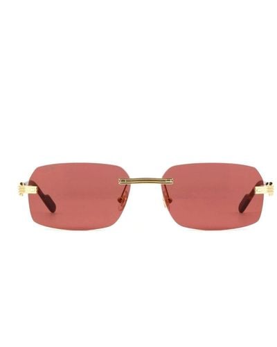 Cartier Rectangular Frame Sunglasses - Pink