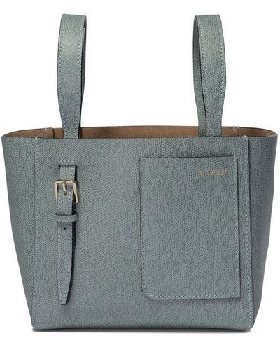Valextra Mini Soft Bucket Bag - Grey