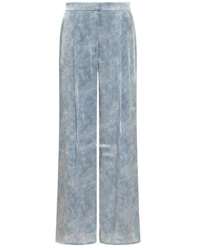 Michael Kors Michael Allover Printed Wide-leg Trousers - Blue