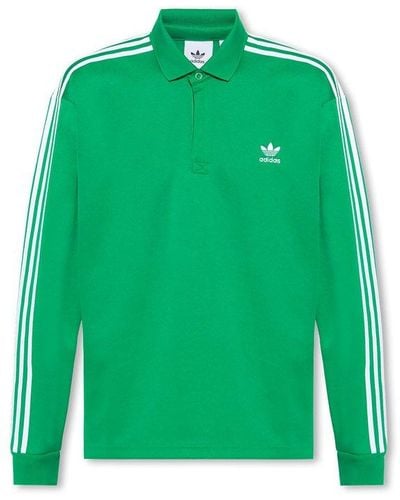 adidas Originals Polo Shirt With Logo, - Green