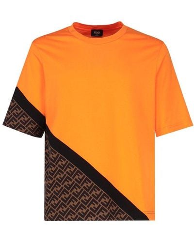 Fendi Jersey Crewneck T-shirt - Orange