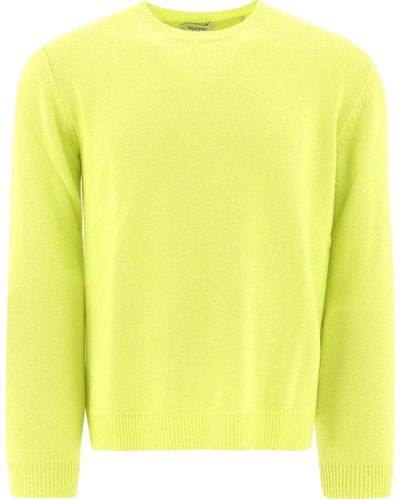 Valentino Crewneck Knitted Sweater - Yellow