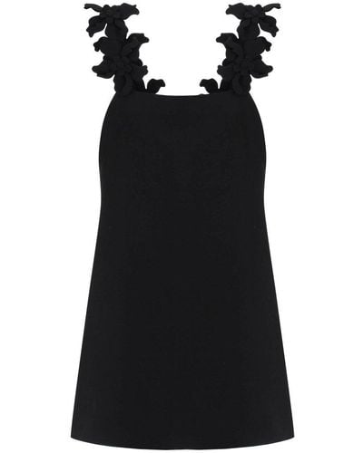 Valentino Crepe Couture Sleeveless Mini Dress - Black