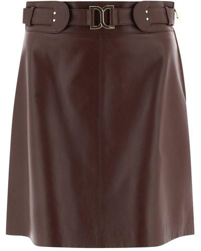 Chloé A-Line Skirt - Brown
