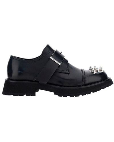 Alexander McQueen Punk Studded Derby Shoes - Black