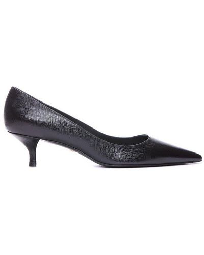 Stuart Weitzman Pointed-toe Slip-on Court Shoes - Black