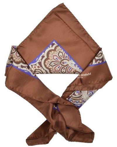 Maison Margiela Logo Printed Scarf - Brown