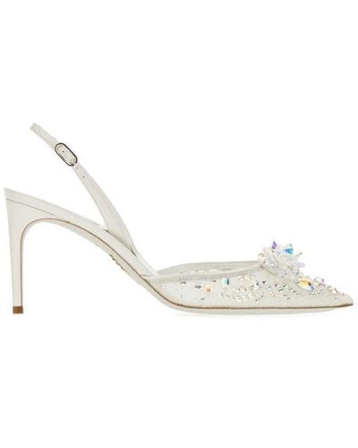 Rene Caovilla René Caovilla Cinderella Slingback Court Shoes - White