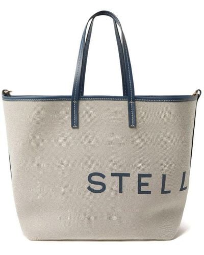 Stella McCartney Logo Printed Tote Bag - Grey