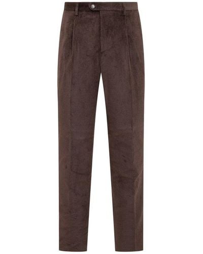 Etro Trousers 1 Pince - Brown