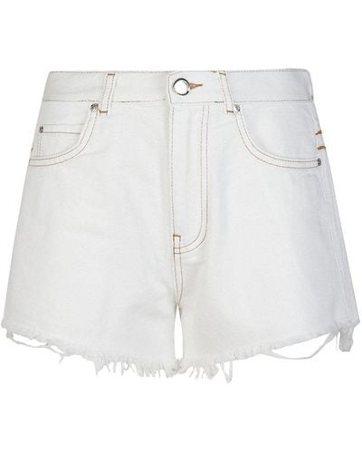 Pinko Distressed Denim Shorts - White
