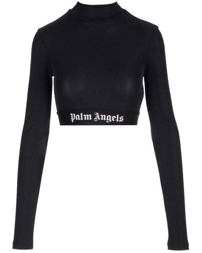 Palm Angels Logo Tape Skin Top - Black