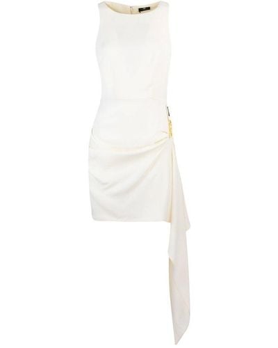 Elisabetta Franchi Sleeveless Draped Mini Dress - White