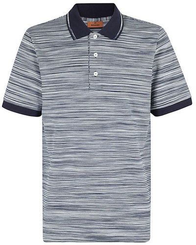 Missoni Short-sleeved Striped Polo Shirt - Grey