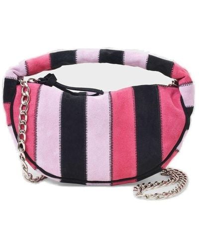 BY FAR Baby Cush Bag In Pink Patchwork Leather