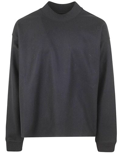 Jil Sander Mock Neck Knitted Sweater - Black