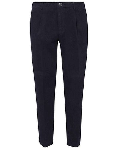 Incotex Button Detailed Tapered Pants - Blue