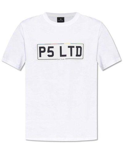 PS by Paul Smith Logo Printed Crewneck T-shirt - White