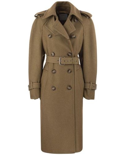 Sportmax Double-breasted Trench Coat - Natural