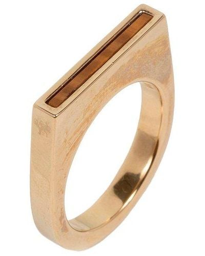 Dries Van Noten Rectangle Ring - Metallic
