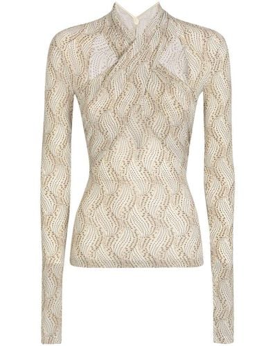 Isabel Marant Cut-out Detailed Crossover Neck Top - Natural