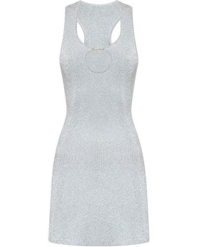 Jacquemus ‘Bril’ Glitter Dress With Logo - White