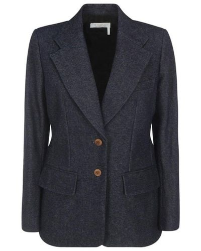 Chloé Single-breasted Tailored Jacket - Blue