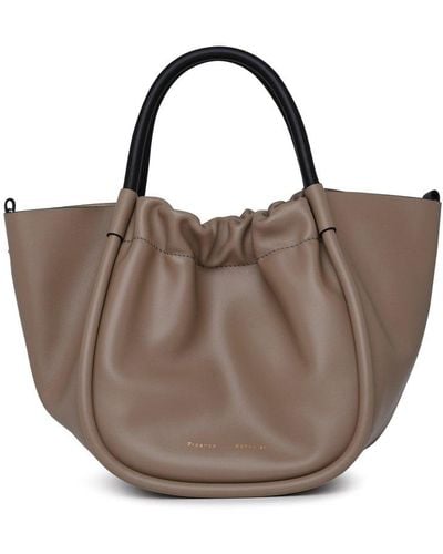 Proenza Schouler Ruched Bag In Beige Leather - Brown