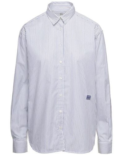 Totême Striped Collared Button-up Shirt - White