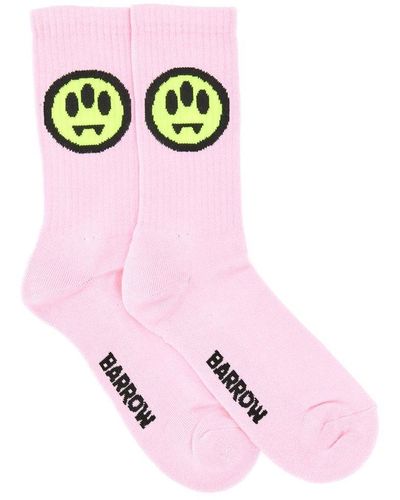 Barrow Logo Intarsia Ankle Socks - Pink