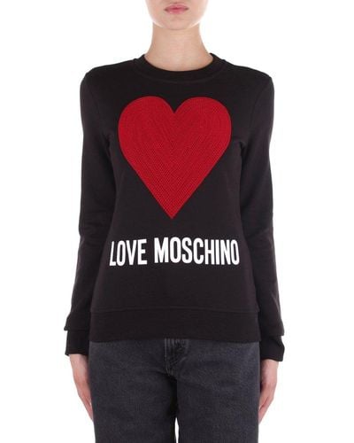 Love Moschino Embellished Long-sleeved Sweatshirt - Red