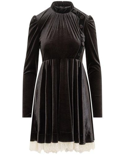 Philosophy Di Lorenzo Serafini Pleated Long-sleeved Dress - Black
