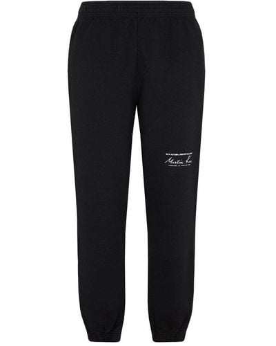 Martine Rose Logo Printed Pocketed Track Trousers - Black