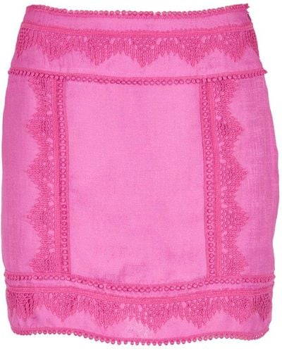 IRO Clarence Jacquard Lace Mini Skirt - Pink
