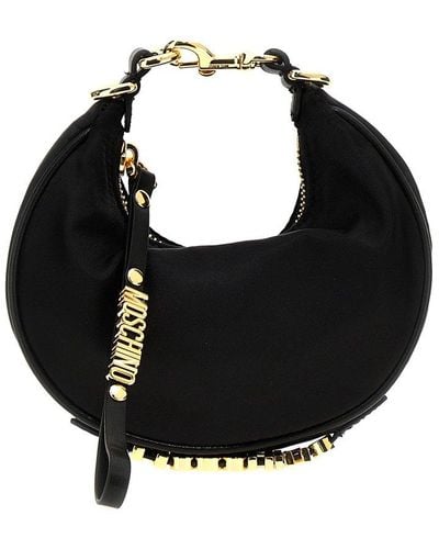 Moschino Logo-lettering Chain-linked Mini Tote Bag - Black