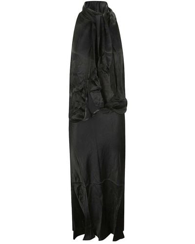 Marques'Almeida Halterneck Draped Dress - Black