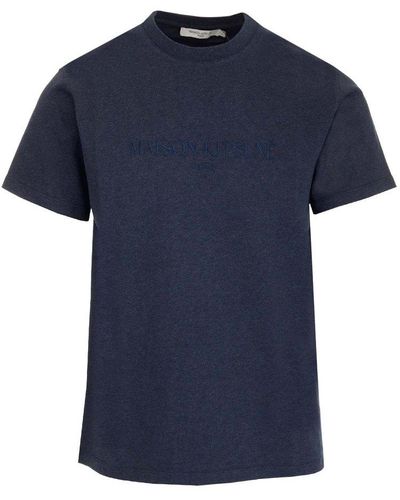 Maison Kitsuné Logo Embroidered Classic T-shirt - Blue