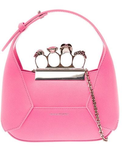 Alexander McQueen Jewelled Embellished Mini Toe Bag - Pink