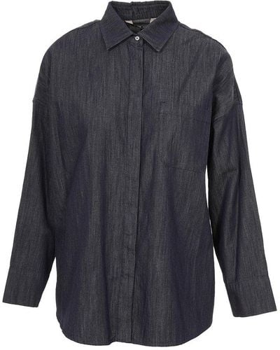 Max Mara Dioniso Long-sleeved Denim Shirt - Blue