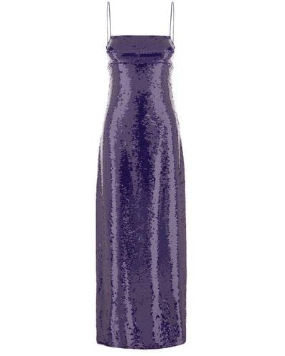 Max Mara Sequinned Sheath Dress - Purple