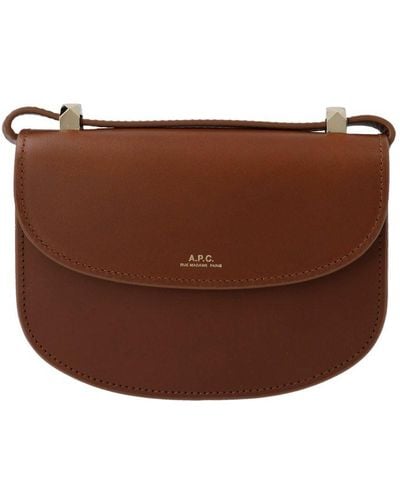 A.P.C. Leather Shoulder Bag - Brown