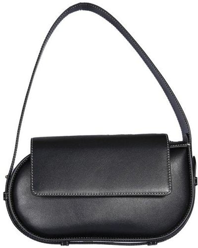 Yuzefi Swirl Zipped Shoulder Bag - Black