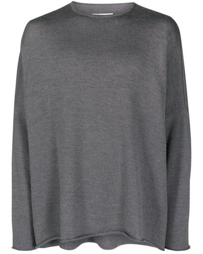 Societe Anonyme Unbropullsa Round-neck Knitted Sweater - Gray